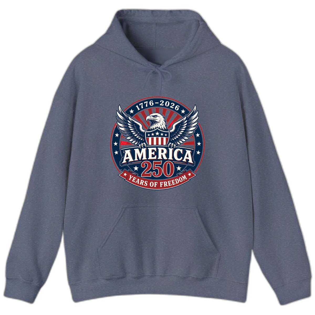 America 250 Years Of Freedom Celebration Hoodie in Heather Navy